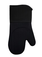 Fabstyles *Black Silicone Oven Mitt w/Fabric Collar-Fabstyles