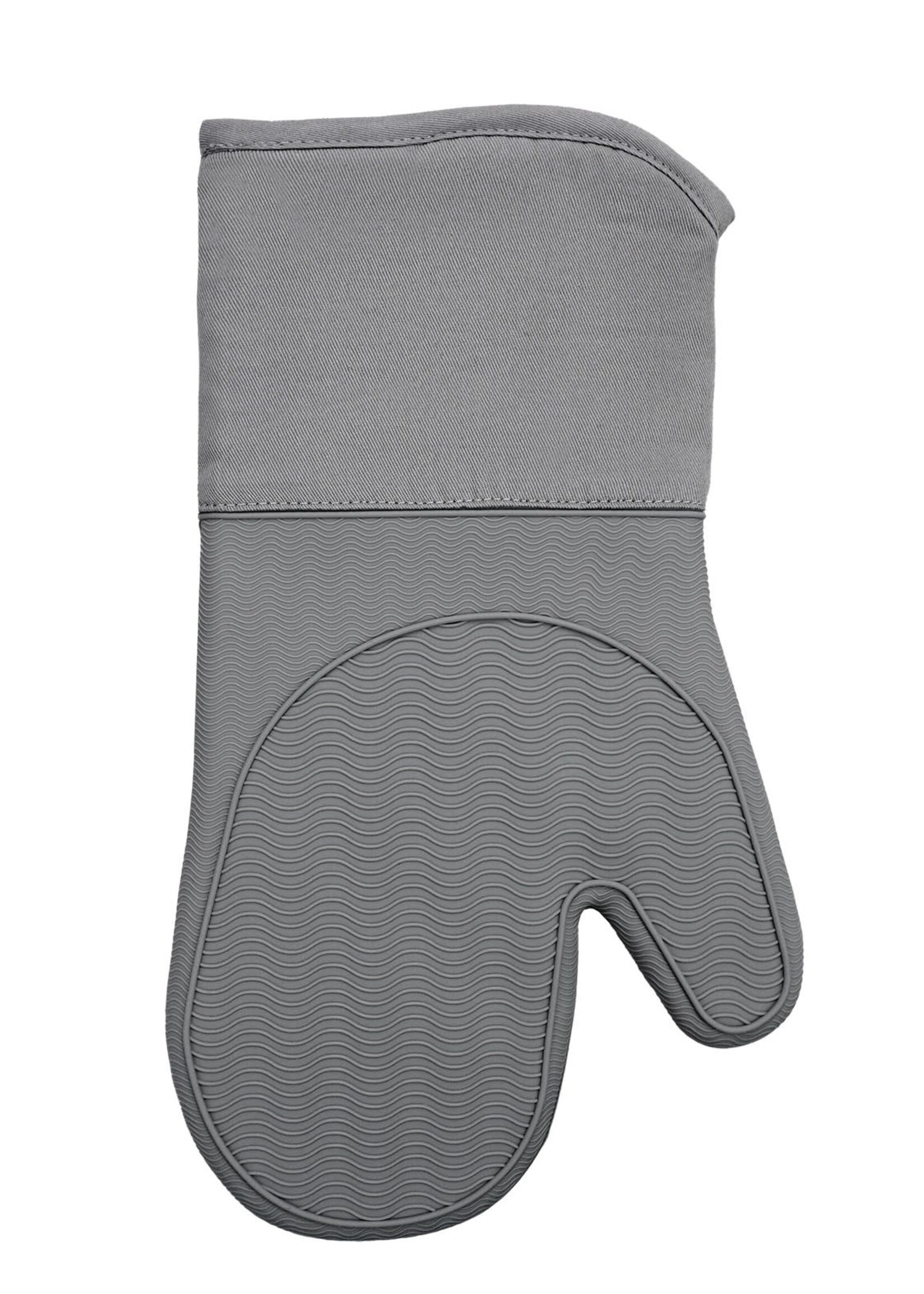 Fabstyles *Grey Silicone Oven Mitt w/Fabric Collar-Fabstyles