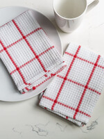 Fabstyles *s/2 Red/White Waffle Dish Cloths-Fabstyles