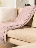 Fabstyles *Blush Pink Basket Weave Throw-Fabstyles