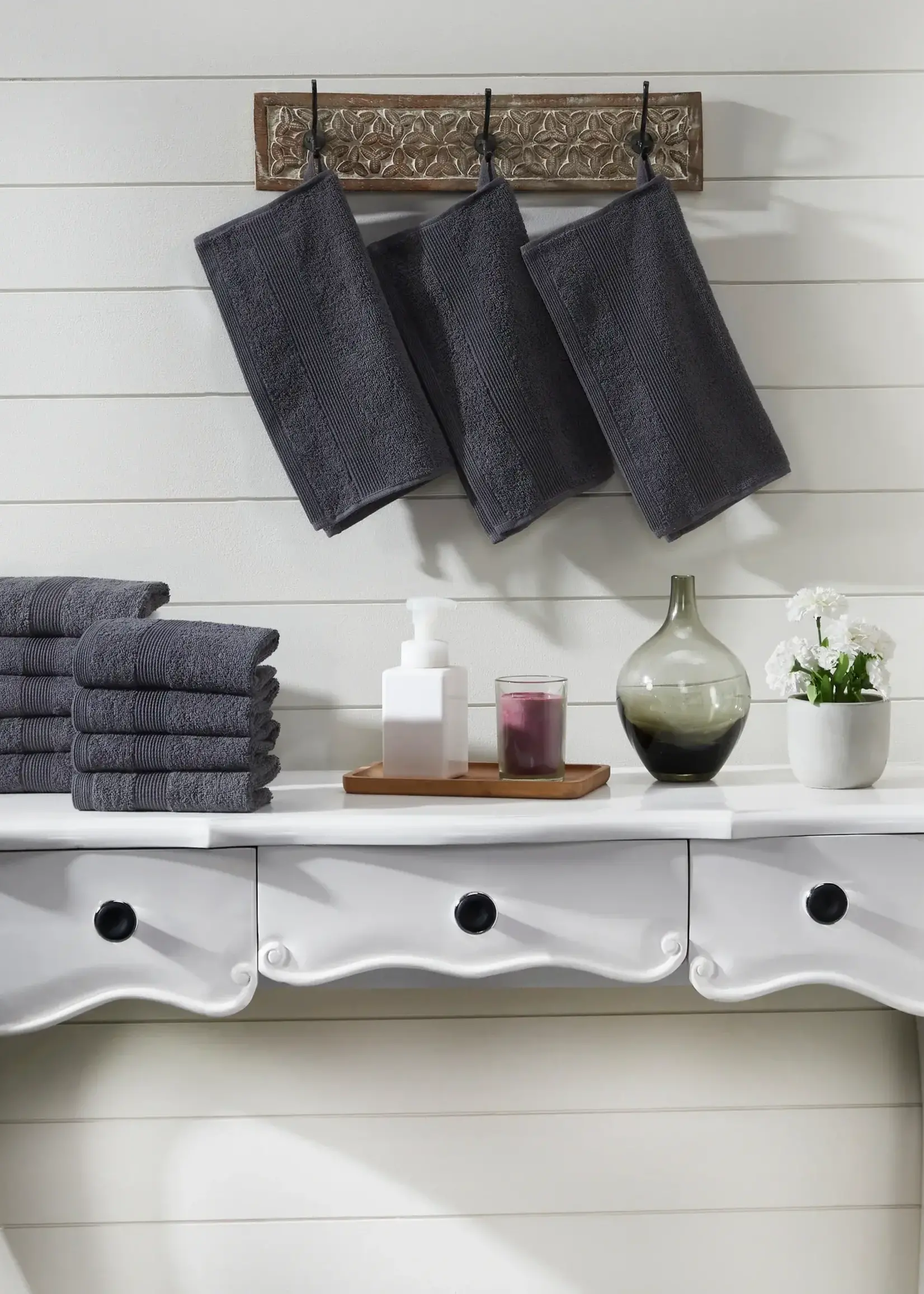 Fabstyles *Light Grey Face Cloth w/Solid Stripe-Fabstyles