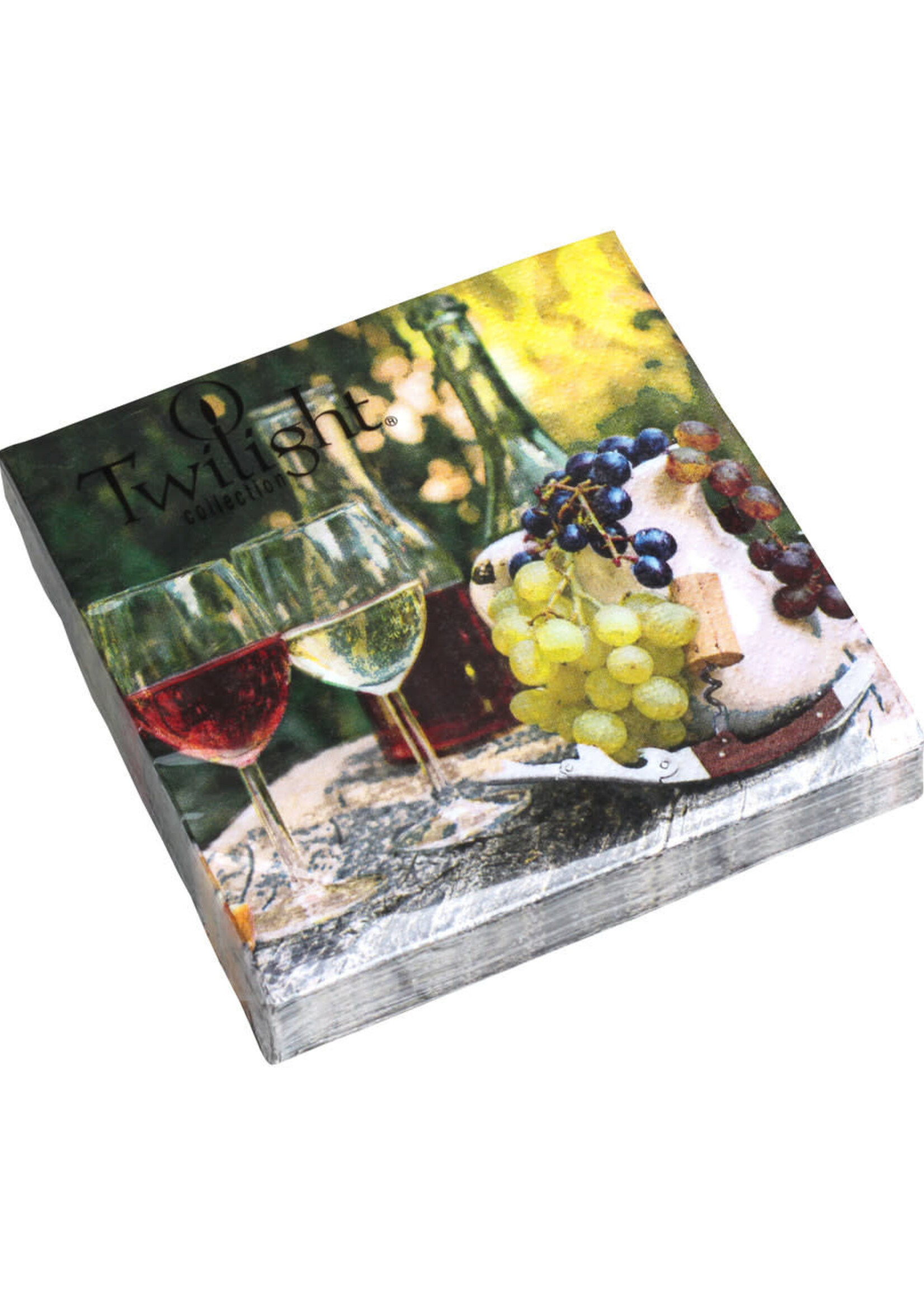 Twilight Collection *20pk Wine Glasses w/Grapes Cocktail Napkin-OCD