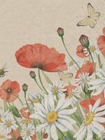 Old Country Design *20pk Floral Poppies Natural Lunch Napkin-OCD