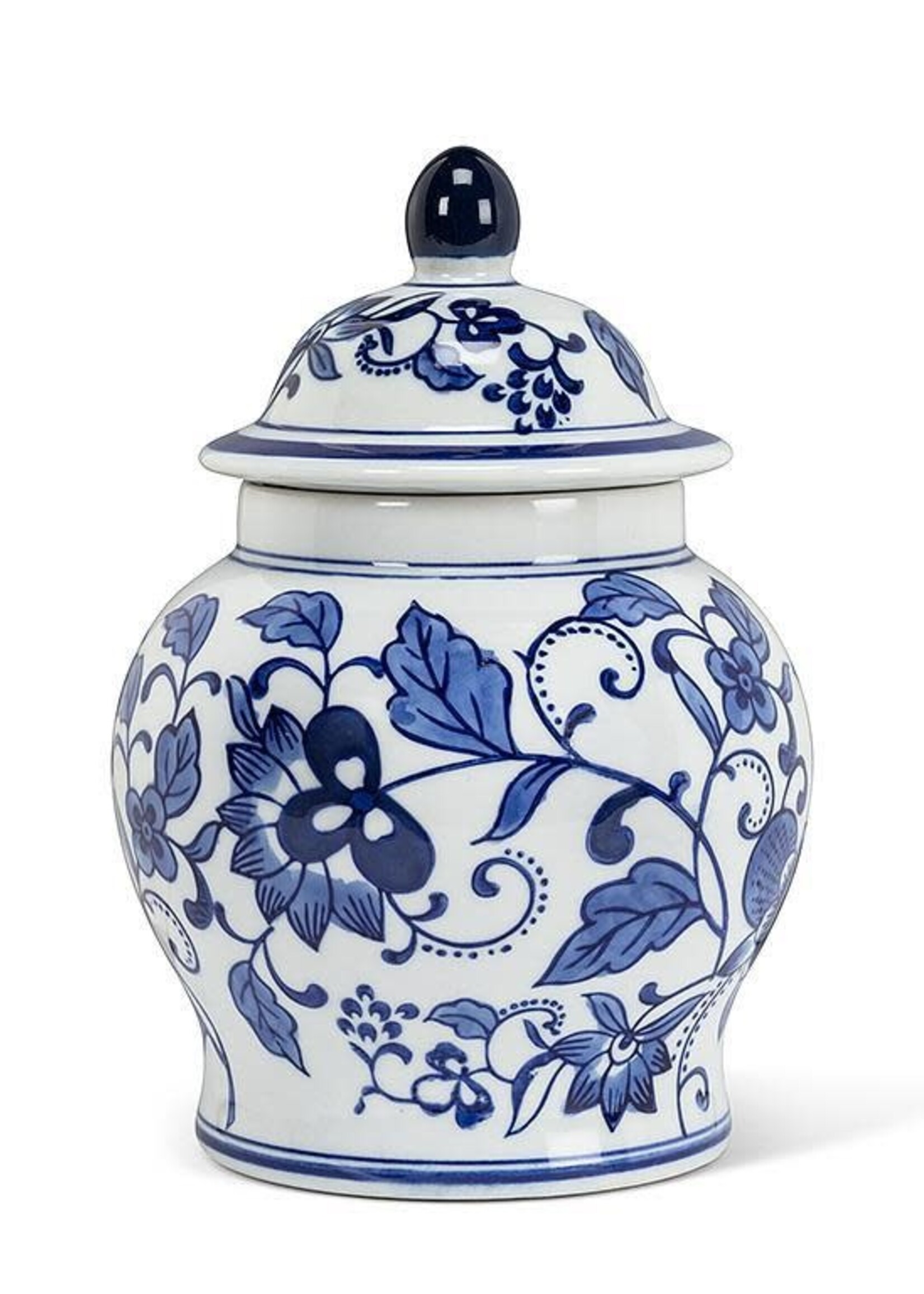 Abbott *Lg Blue/White Canton Jar w/Lid-Abbott