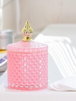 Abbott *Pink Quilted Covered Glass Jar-Abbott