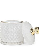 Abbott *White Quilted Covered Glass Jar-Abbott