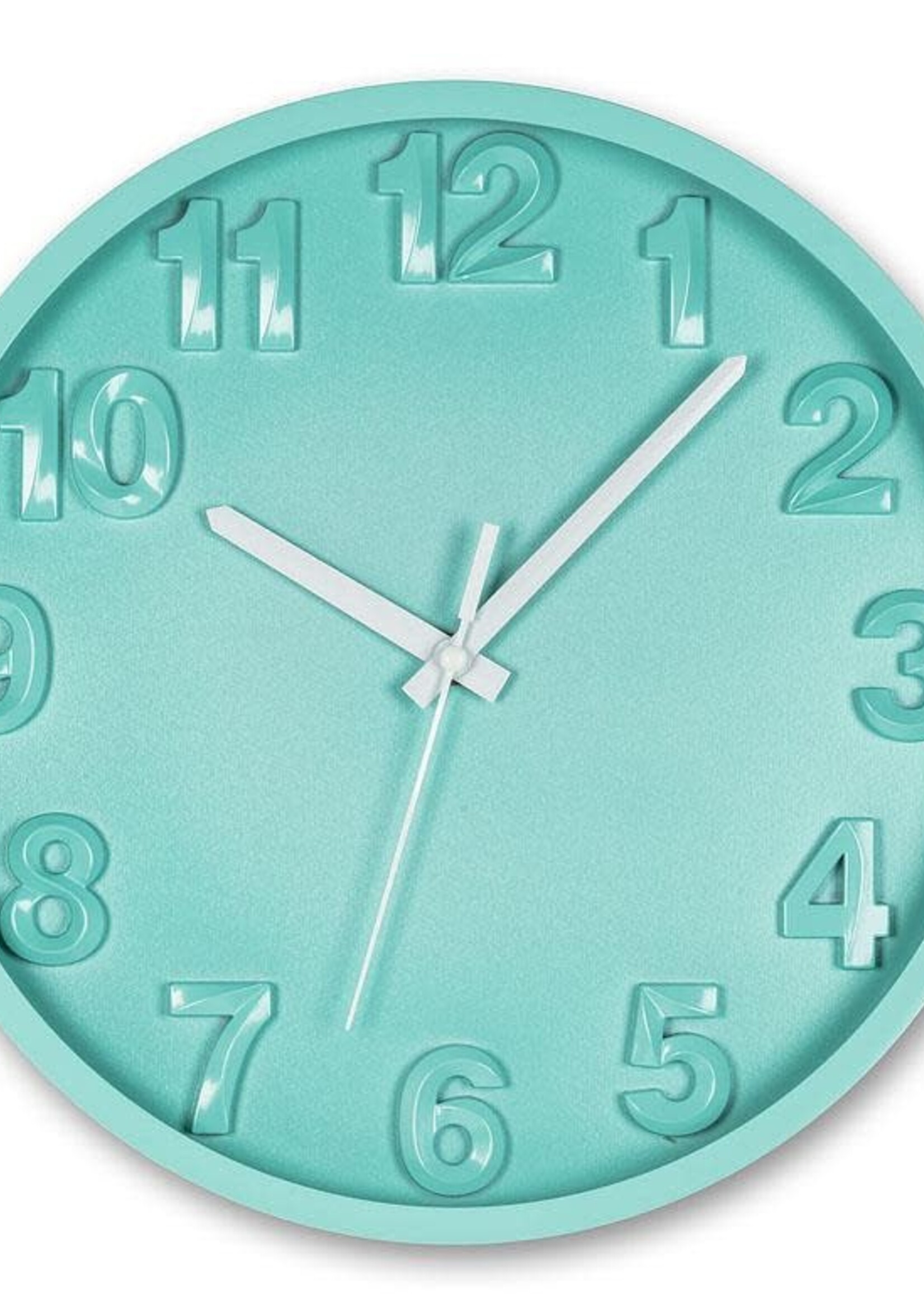 Abbott *12" Turquoise Bold Number Clock-Abbott
