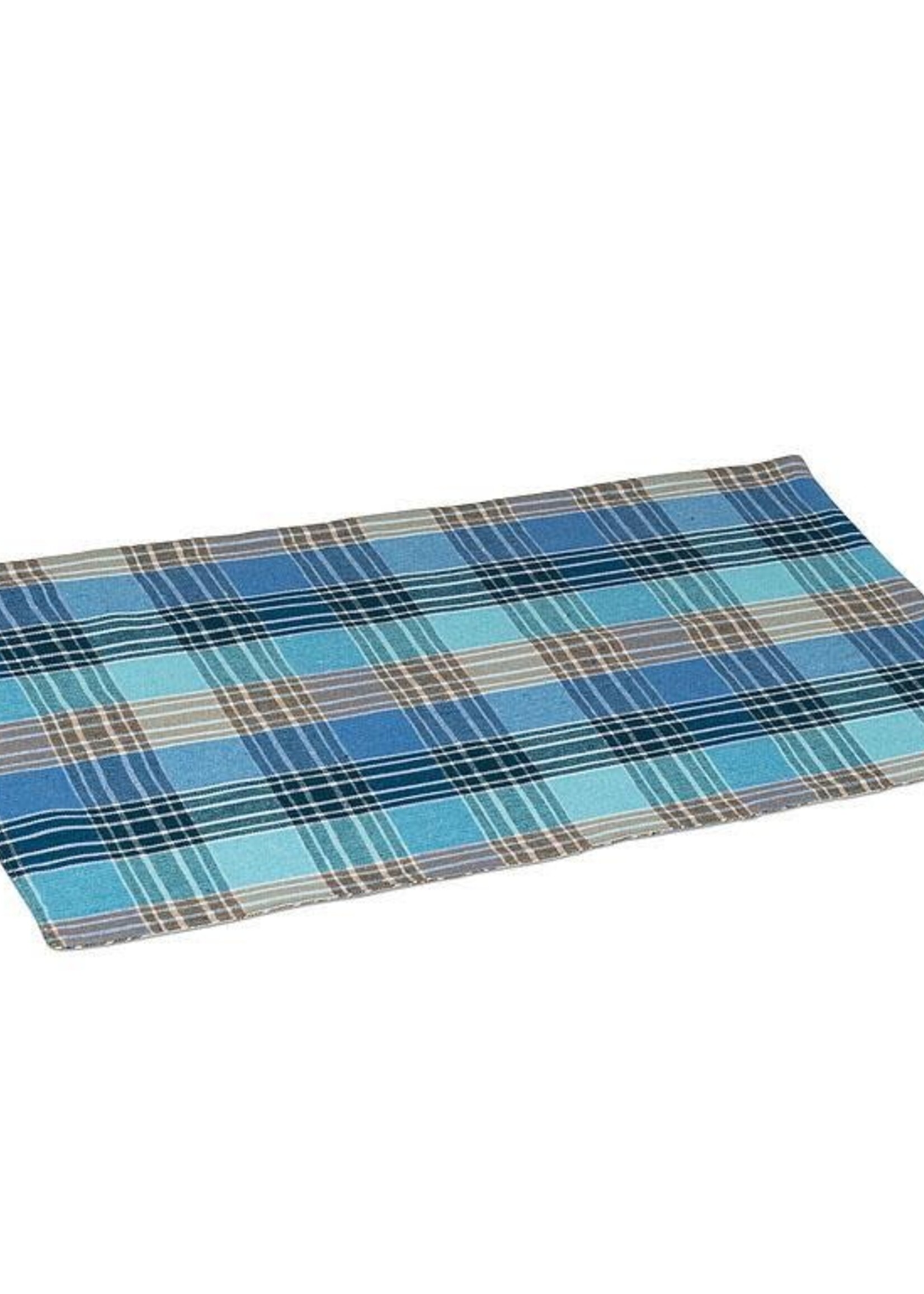 Abbott *Blue/Brown Plaid Placemat-Abbott
