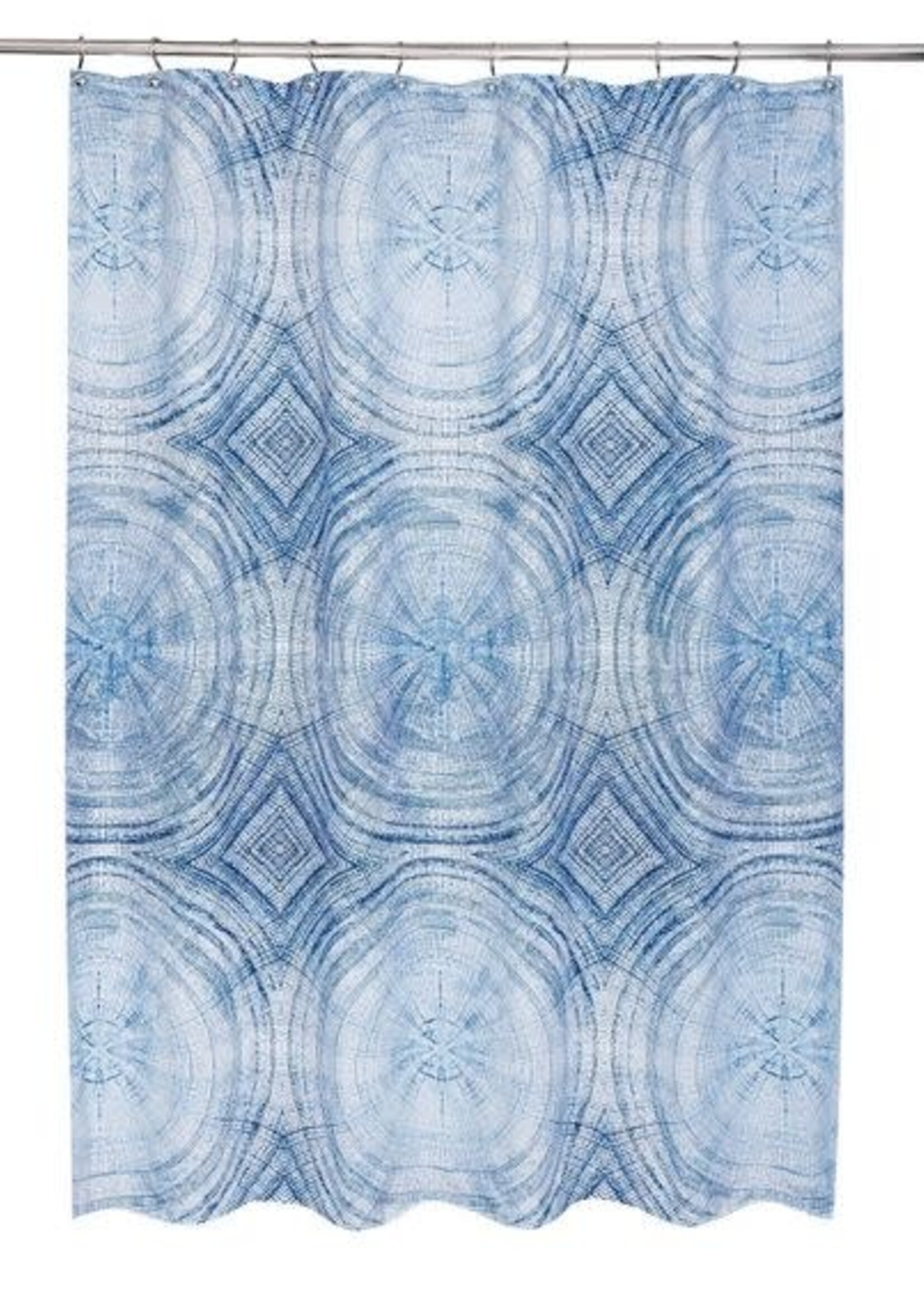 Moda@Home *Blue Tree Rings Fabric Shower Curtain-Moda