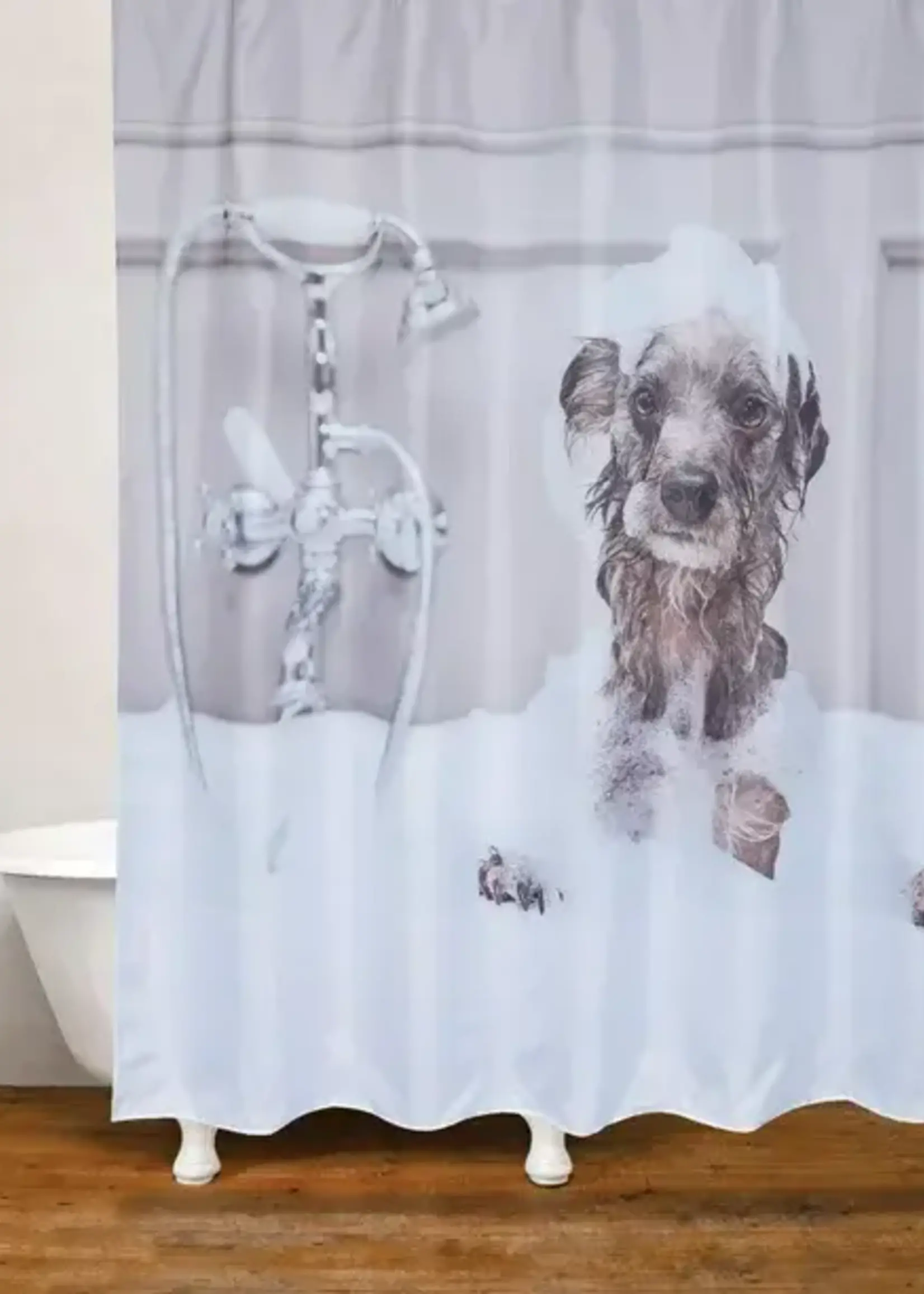 Moda@Home *Brown/Black Dog Bath Fabric Shower Curtain-Moda