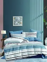 Livia Home *Qn Blue Stripe Joel Duvet Cover Set-Livia