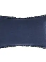 Livia Home *12x20" Navy Blue Linen w/Fringe Cushion-Livia