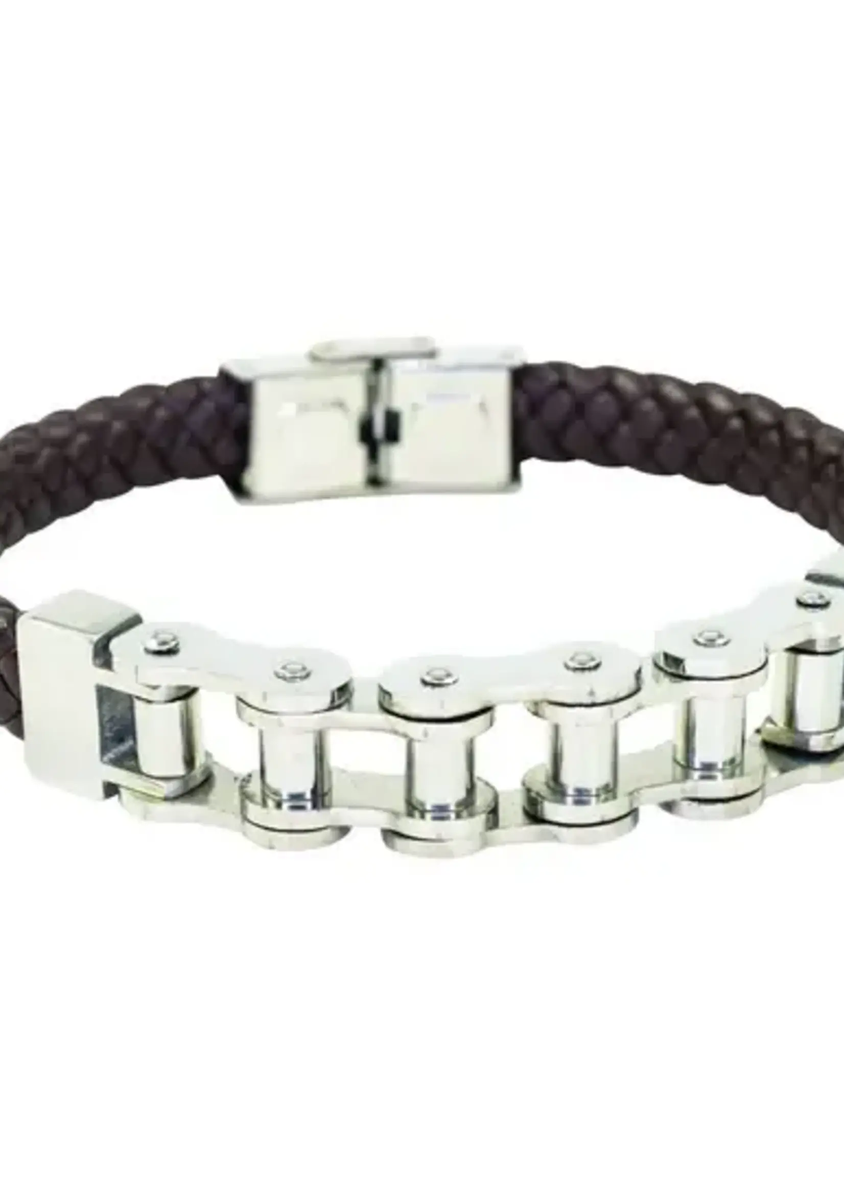 Mad Man *Black and Bike Chain Bracelet-Spruced