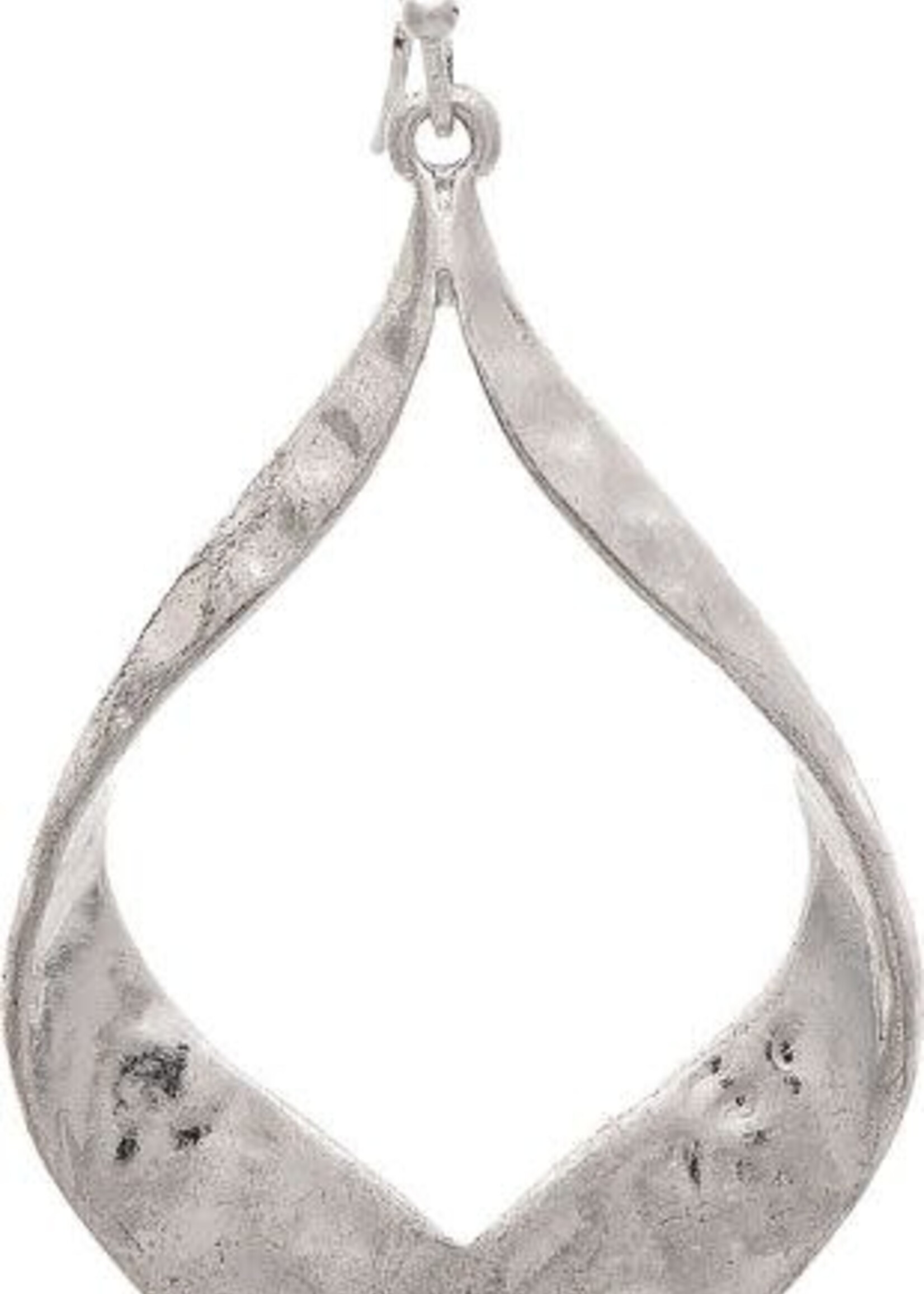 Rain Jewellery *Silver Twist Edge Pointy Ellipse Earring-Rain