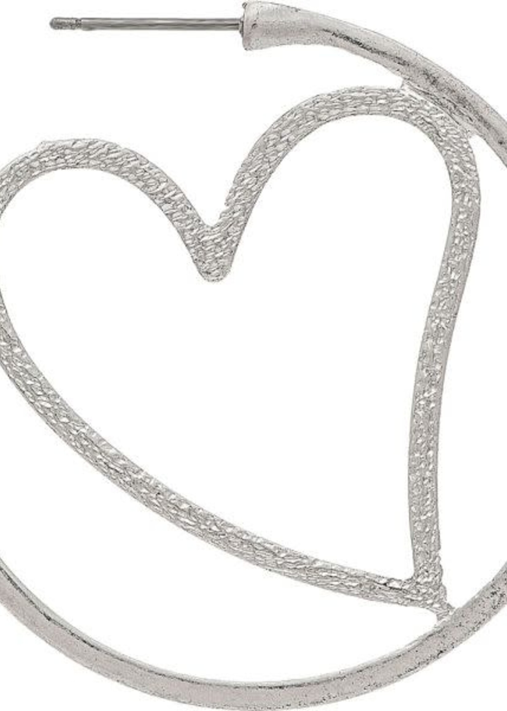 Rain Jewellery *Silver Heart in Hoop Earring-Rain