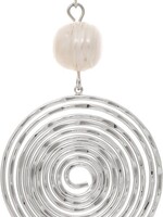 Rain Jewellery *Gold Pearl Top Spiral Disc Earring-Rain
