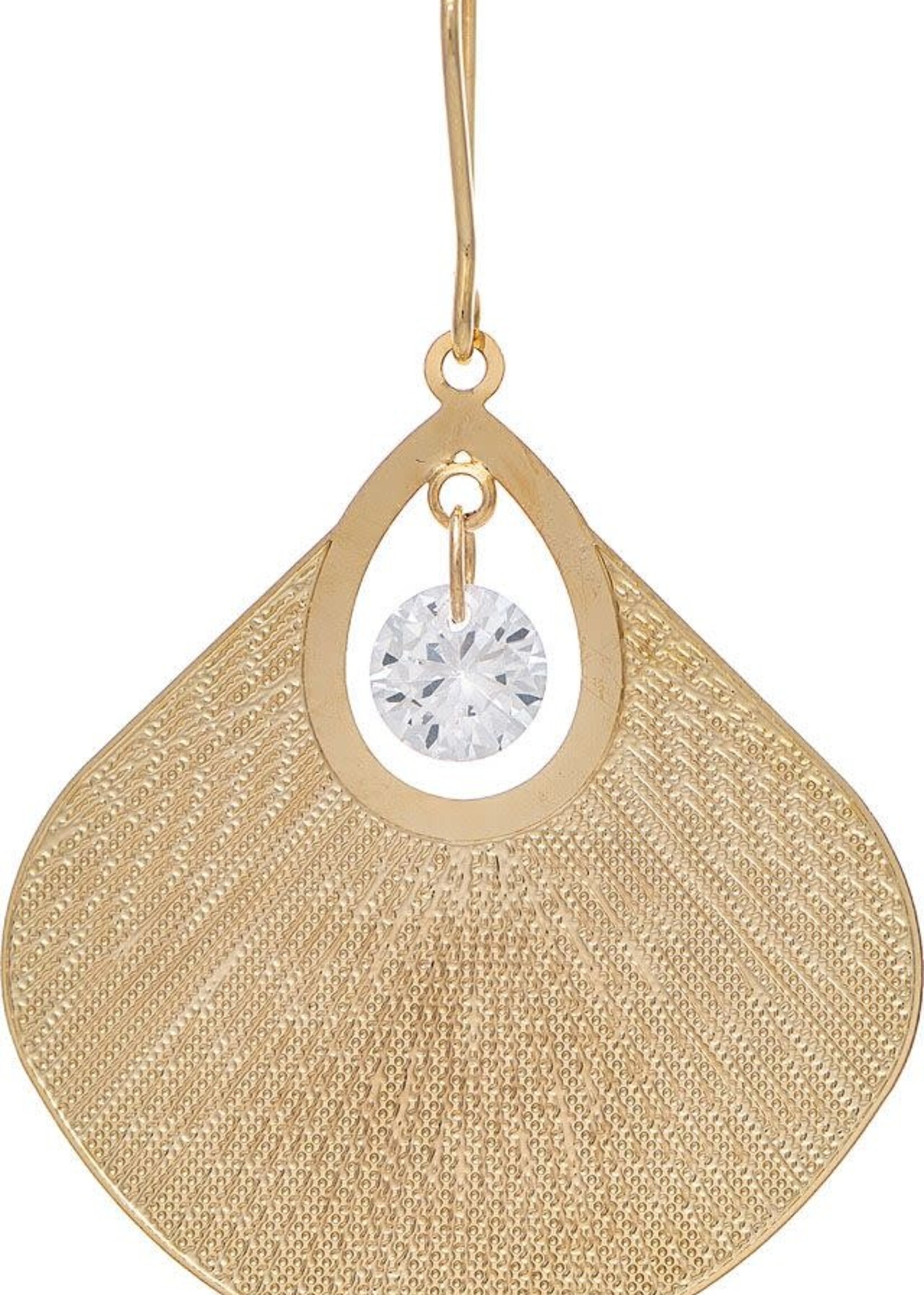 Rain Jewellery *Gold Fan Cubic Centre Drop Earring-Rain