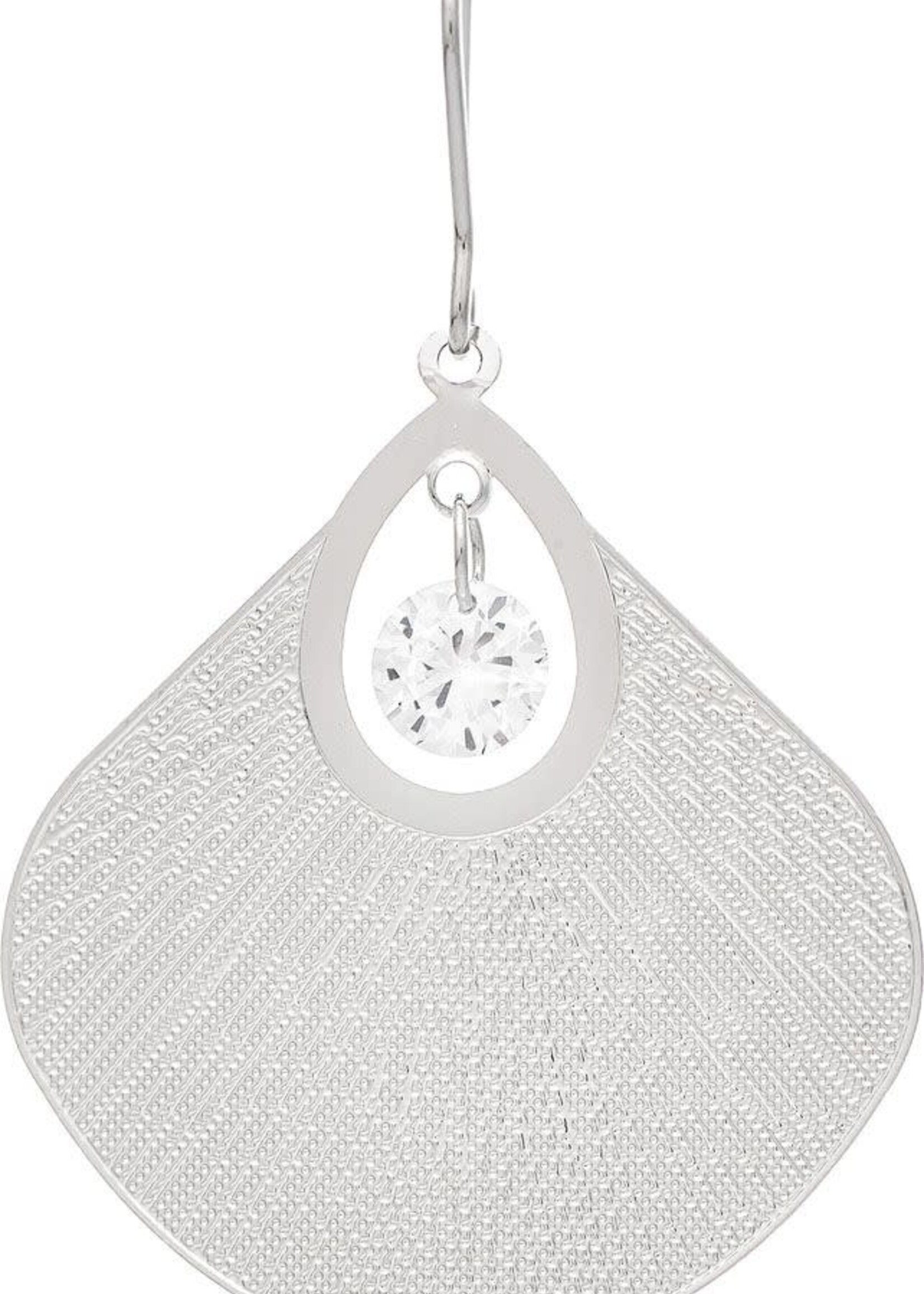 Rain Jewellery *Silver Fan Cubic Centre Drop Earring-Rain