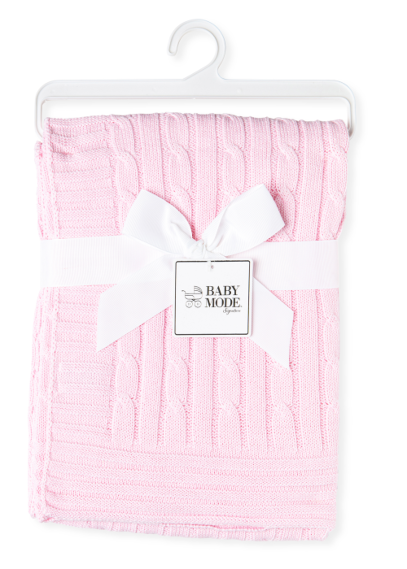 Rose Textiles *Pink Cable Knit Blanket-Rose