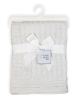 Rose Textiles *White Cable Knit Blanket-Rose