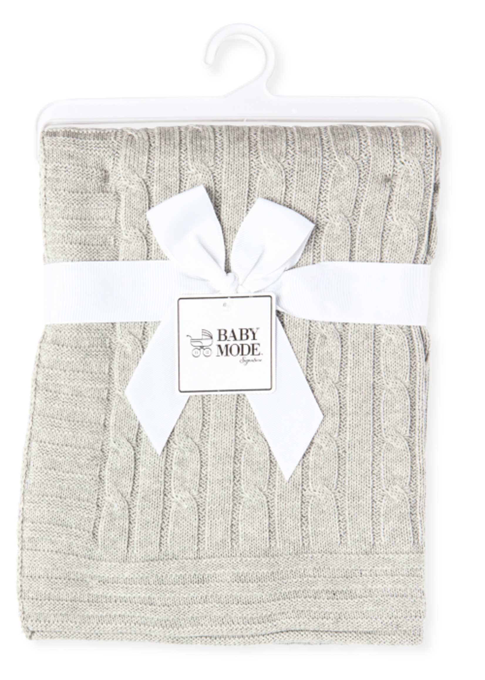 Rose Textiles *Grey Cable Knit Blanket-Rose