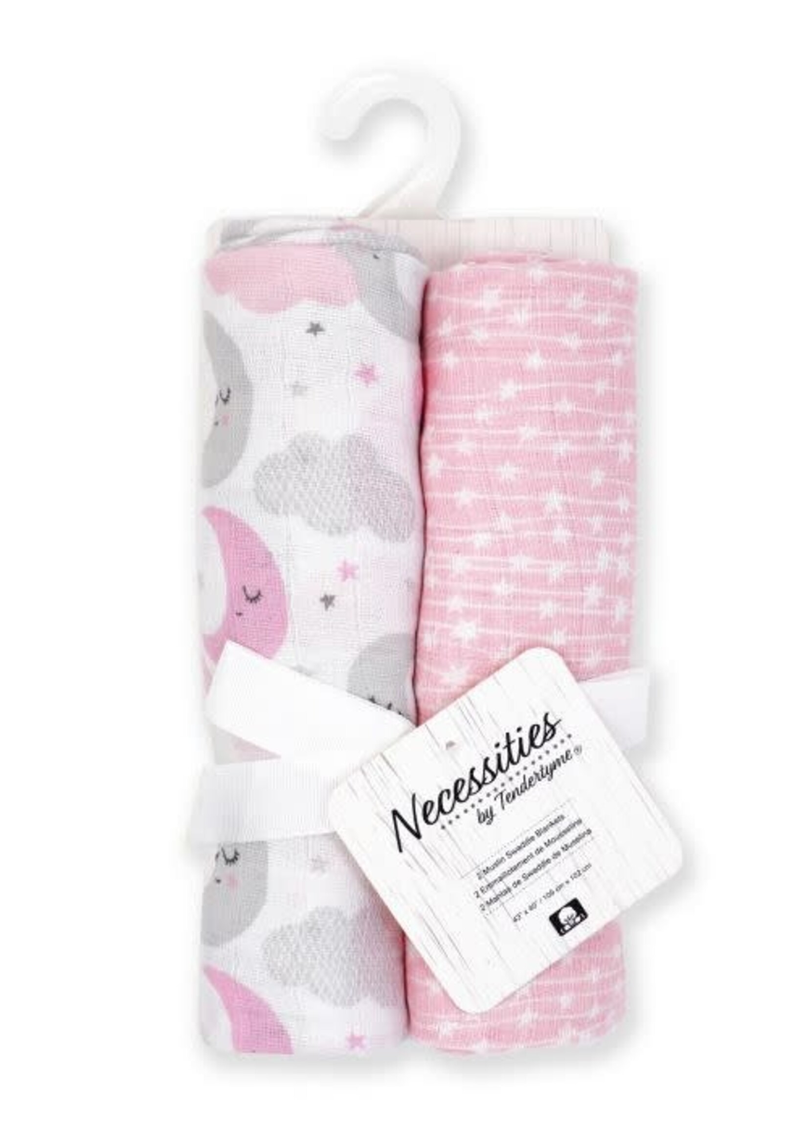 Rose Textiles *2pk Pink Muslin Sweet Dreams Blankets-Rose