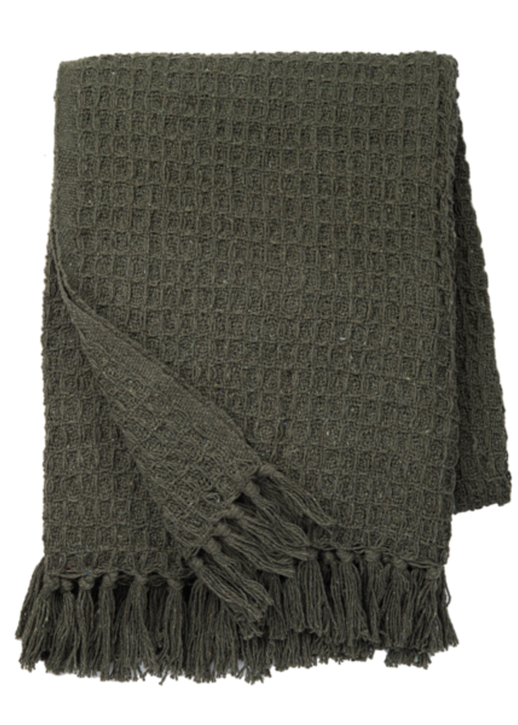 Ganz *Green Cotton Waffle Throw-Ganz