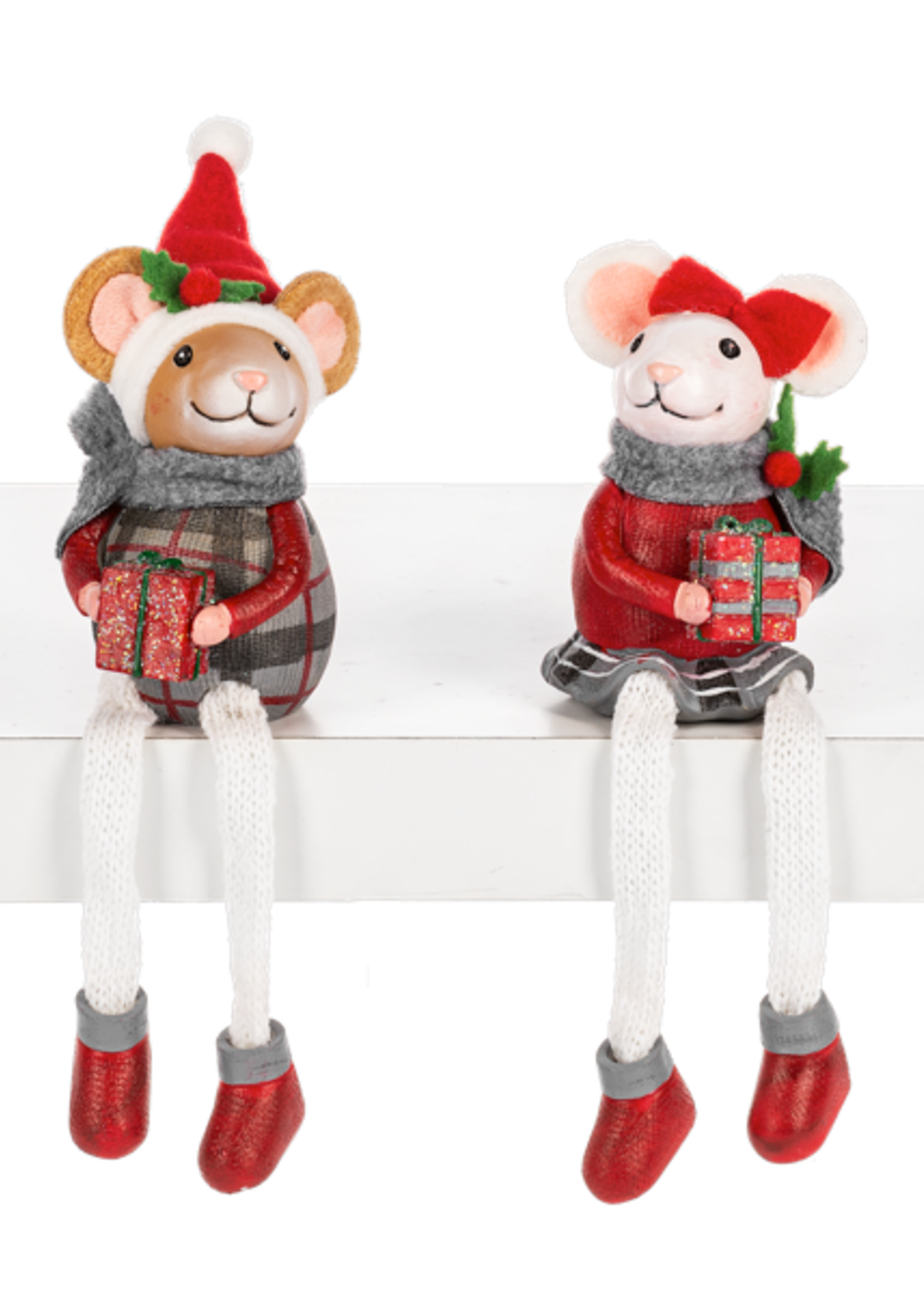 Ganz *Boy/Girl Christmas Mouse Shelf Sitters-Ganz