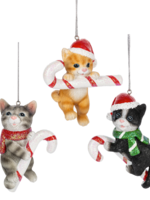 Ganz *Asstd Cat w/Candy Cane Ornaments-Ganz