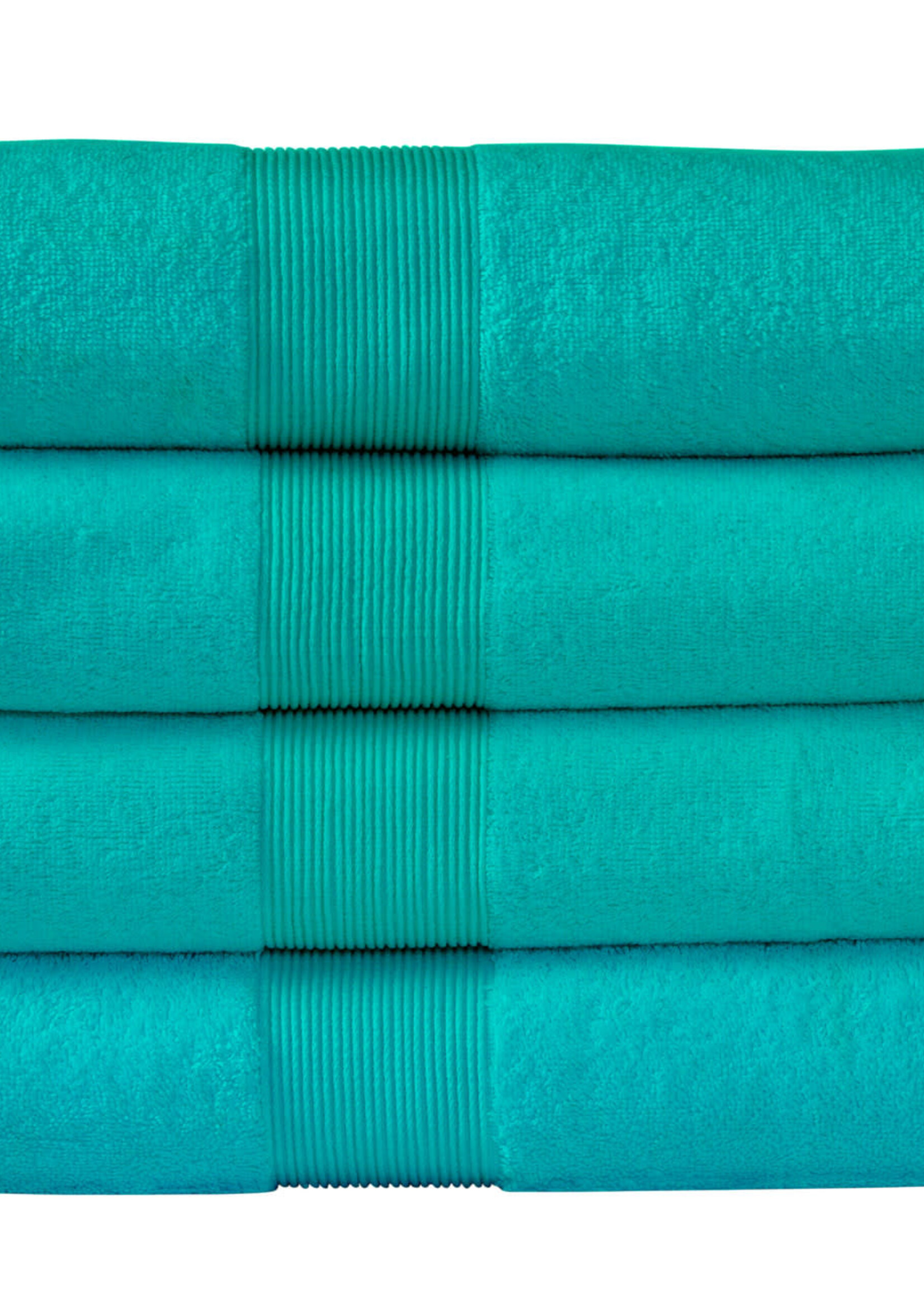 Fabstyles *Aqua Bath Sheet w/Solid Stripe-Fabstyles