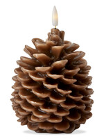 Tag *6.5" Brown Pine Cone LED Candle-Design