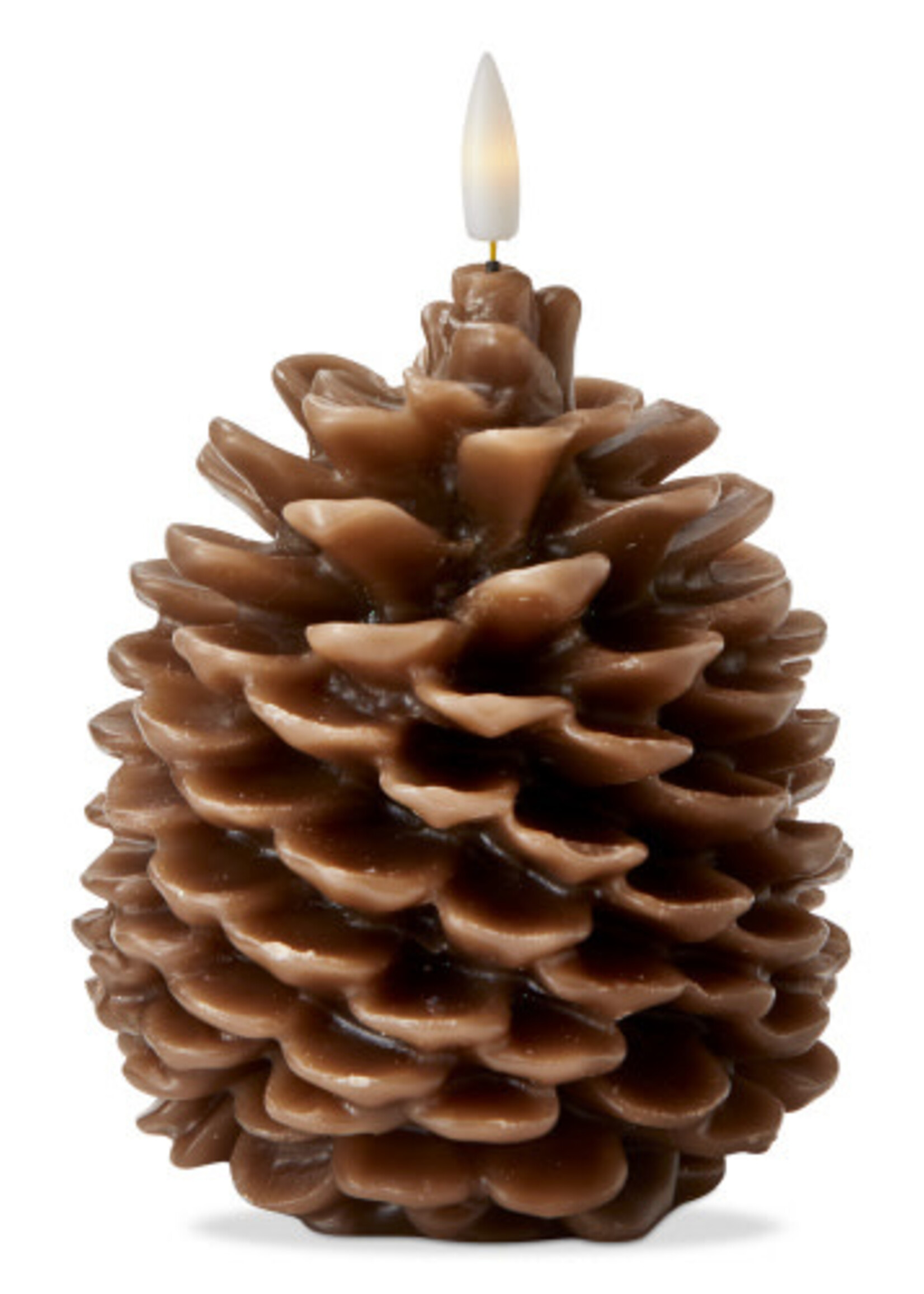 Tag *6.5" Brown Pine Cone LED Candle-Design