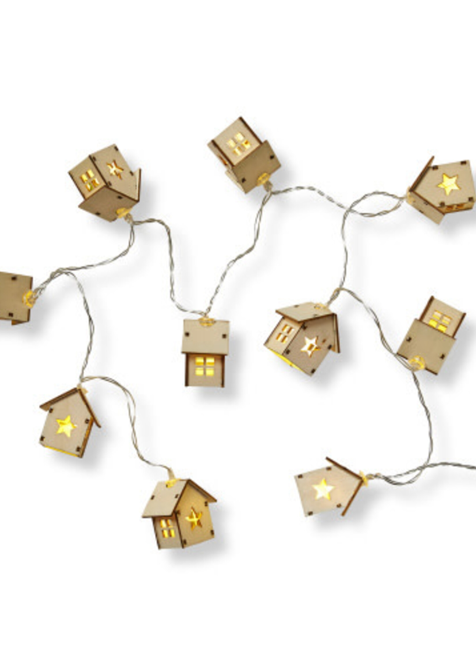 Tag *Wooden Houses LED Light String-Design