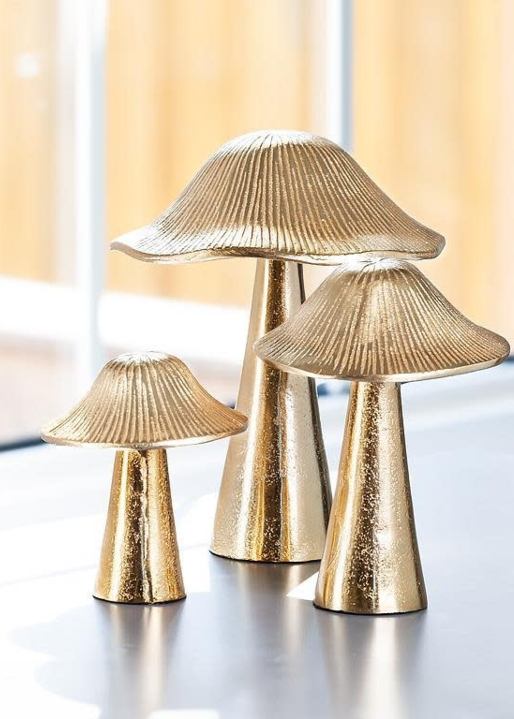 Abbott *7" Gold Ribbed Cast Mushroom-Abbott