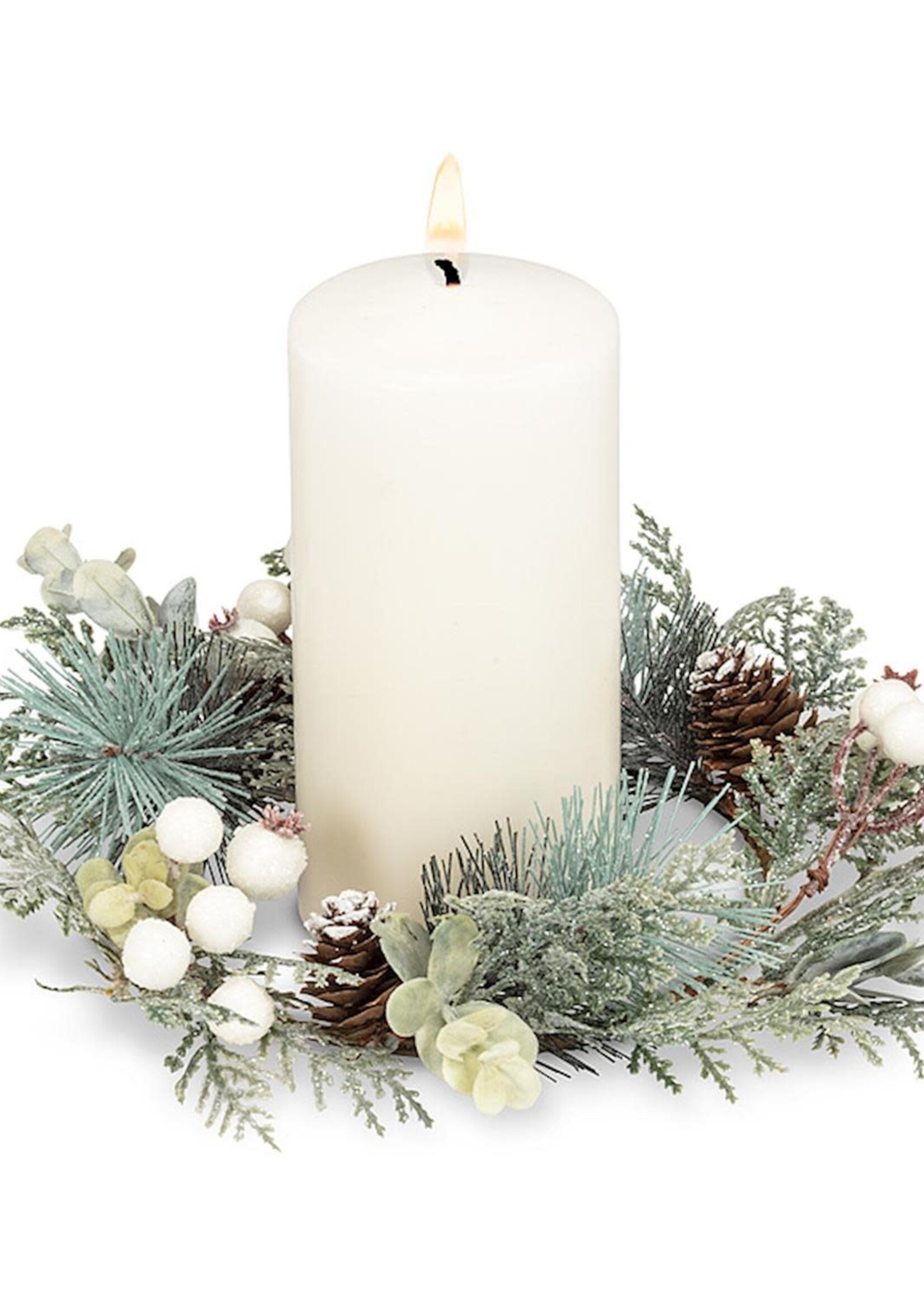 Abbott *9" Pine/Eucalyptus and White Berry Candle Ring-Abbott