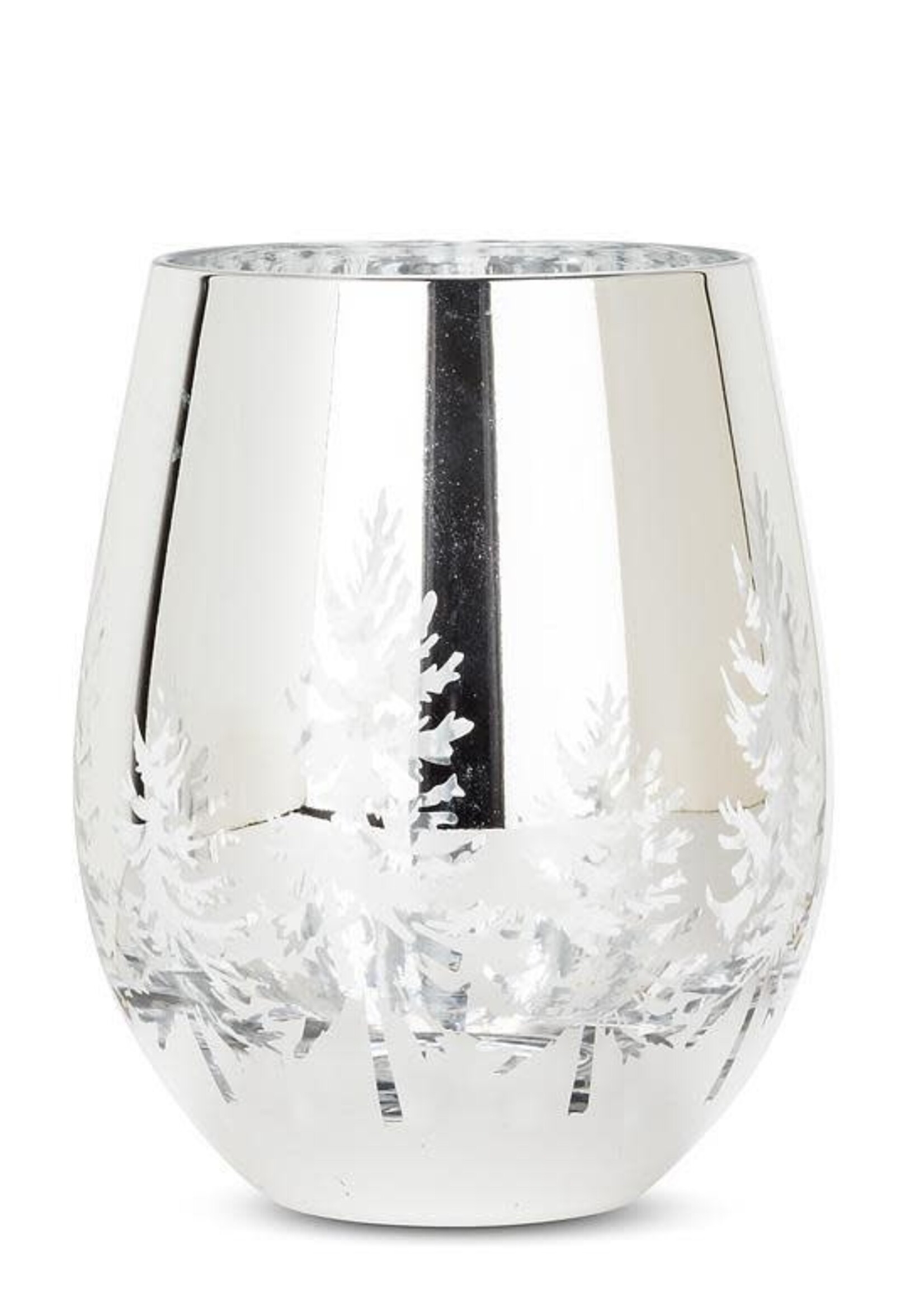 Abbott *18oz Silver Trees Stemless Wine Glass-Abbott