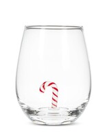 Abbott *20oz Candy Cane Stemless Wine Glass-Abbott