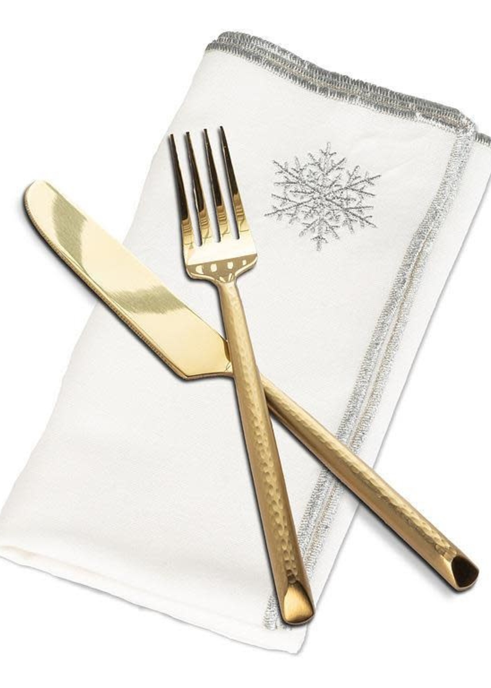 Abbott *s/4 Silver Snowflake Napkins-Abbott