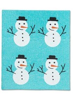 Abbott *Turquoise w/Multiple Snowmen Swedish Cloth-Abbott*