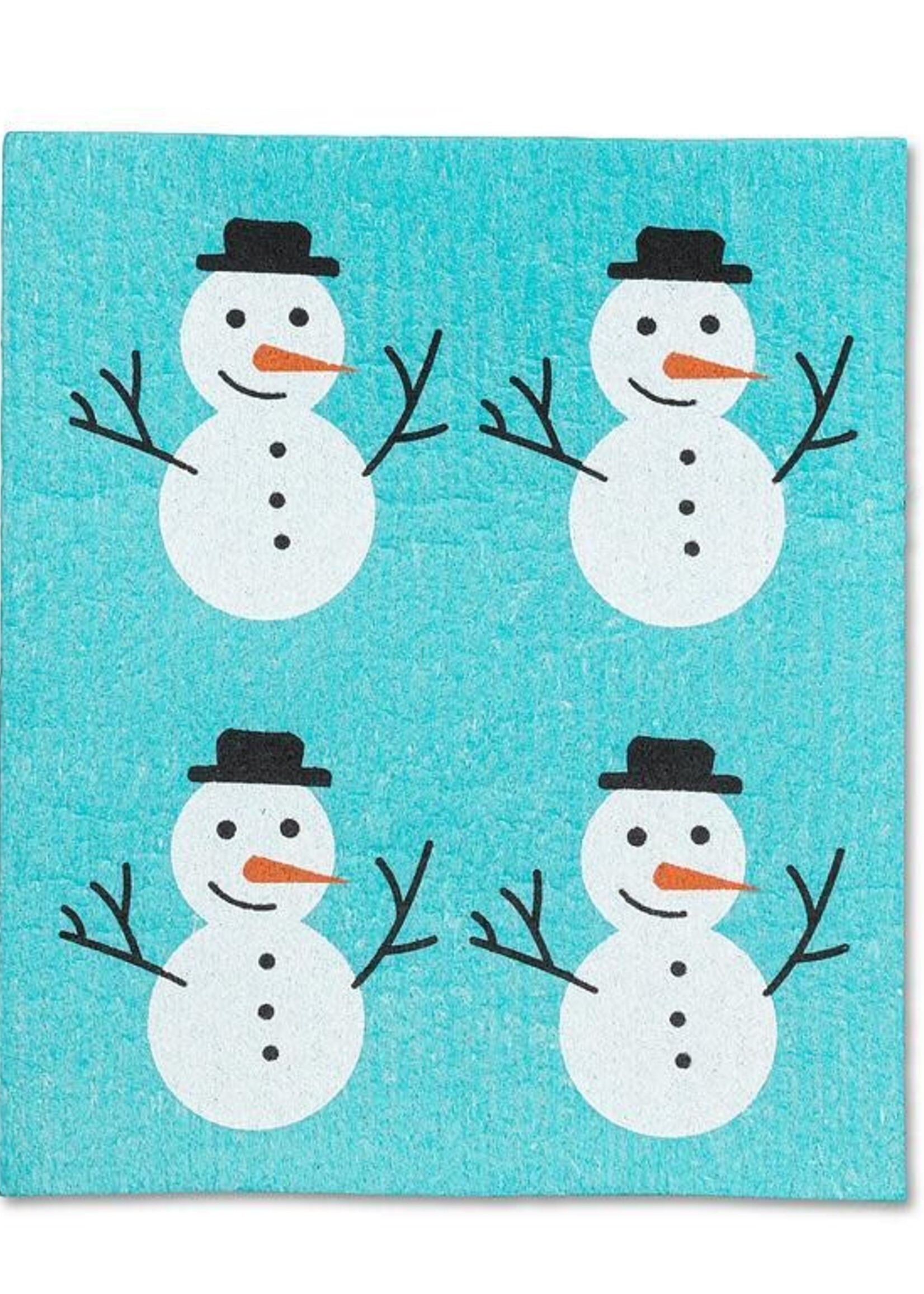 Abbott *Turquoise w/Multiple Snowmen Swedish Cloth-Abbott*