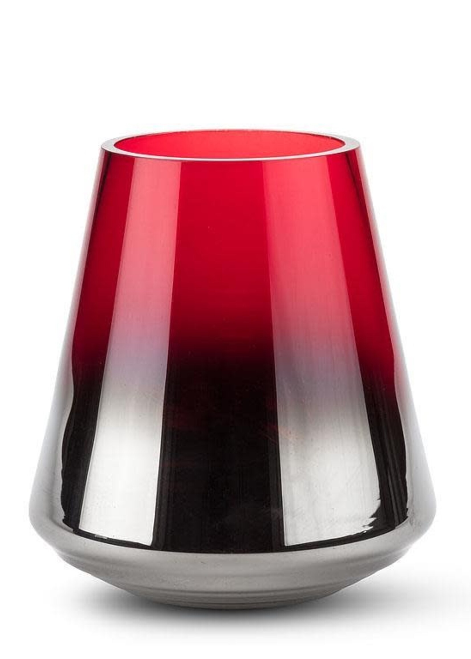 Abbott *4.5" Red/Silver Hurricane Votive Holder-Abbott