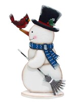 Koppers *14" Snowman w/Cardinal Porch Decor-Koppers