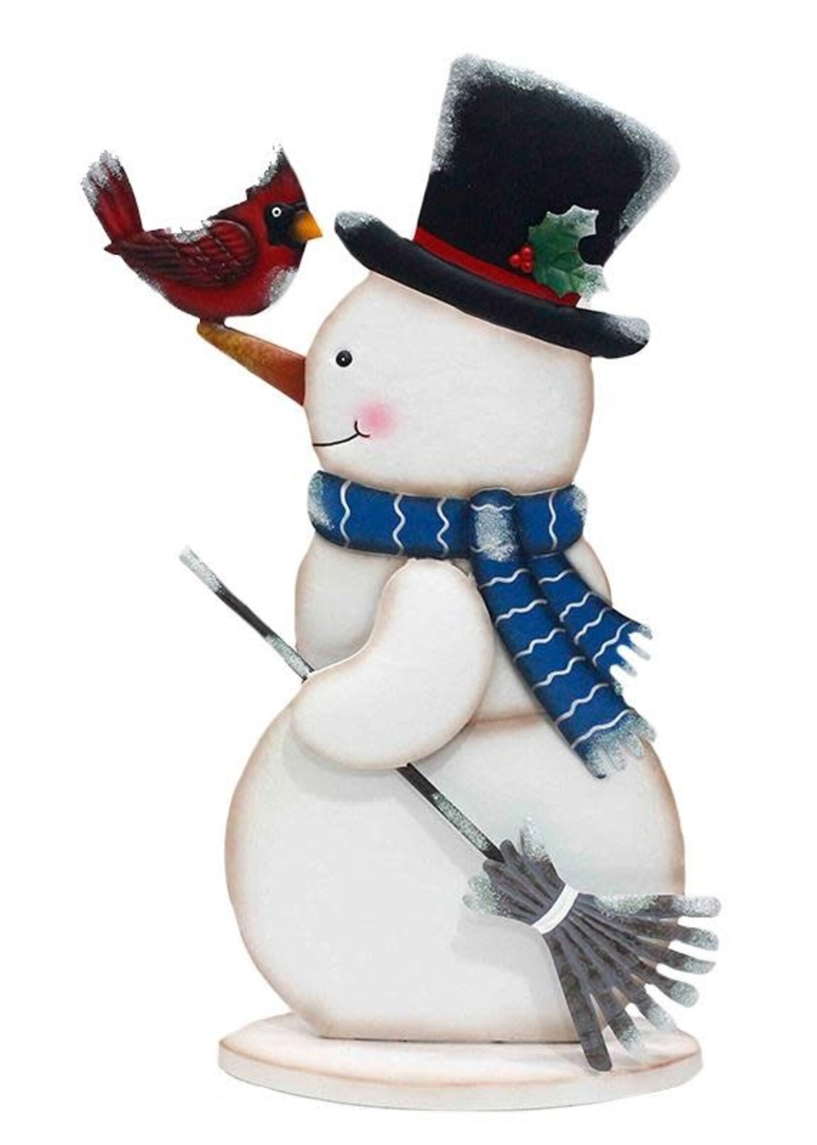 Koppers *14" Snowman w/Cardinal Porch Decor-Koppers