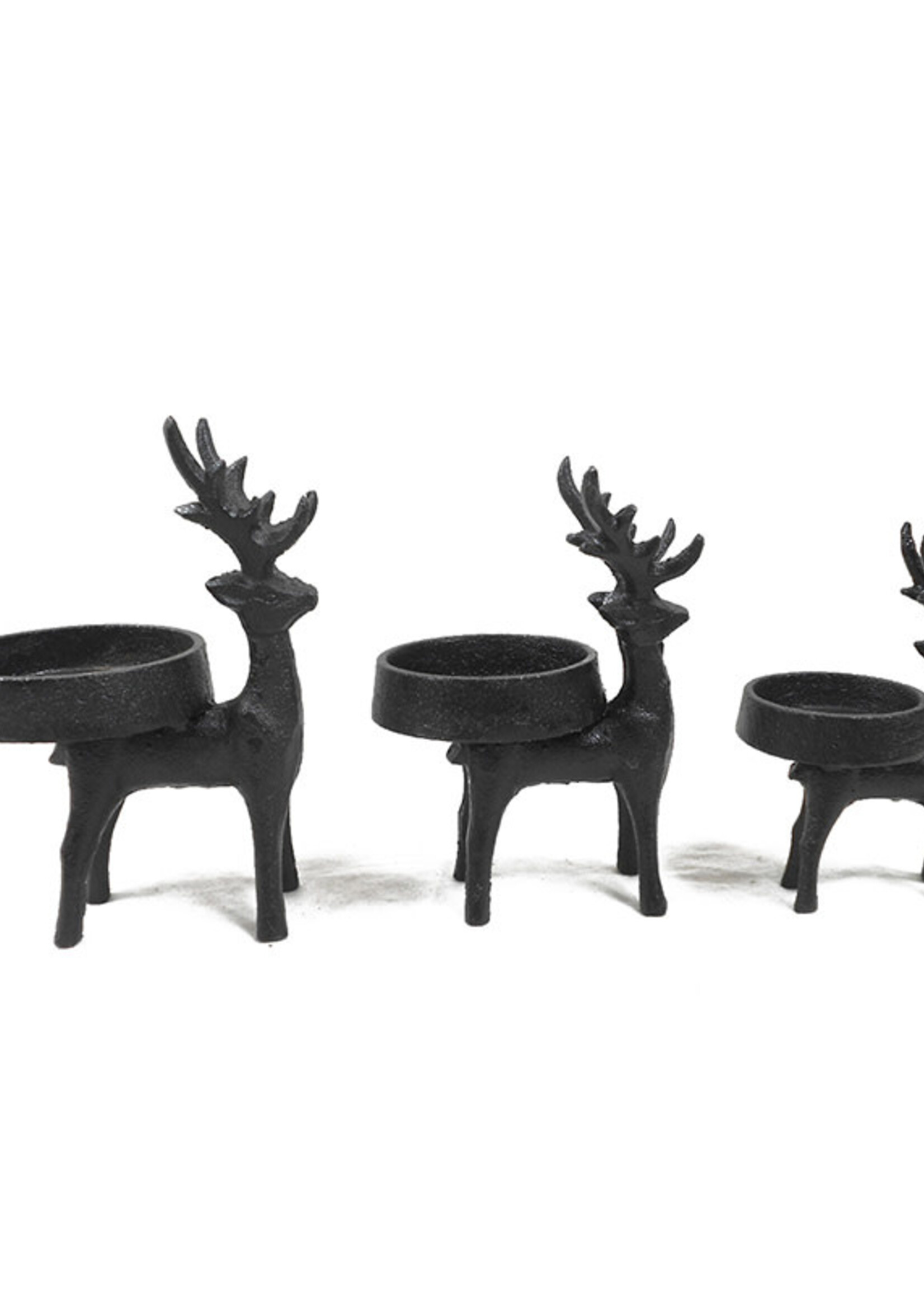 Koppers *s/3 Cast Iron Deer Candle Holders-Koppers