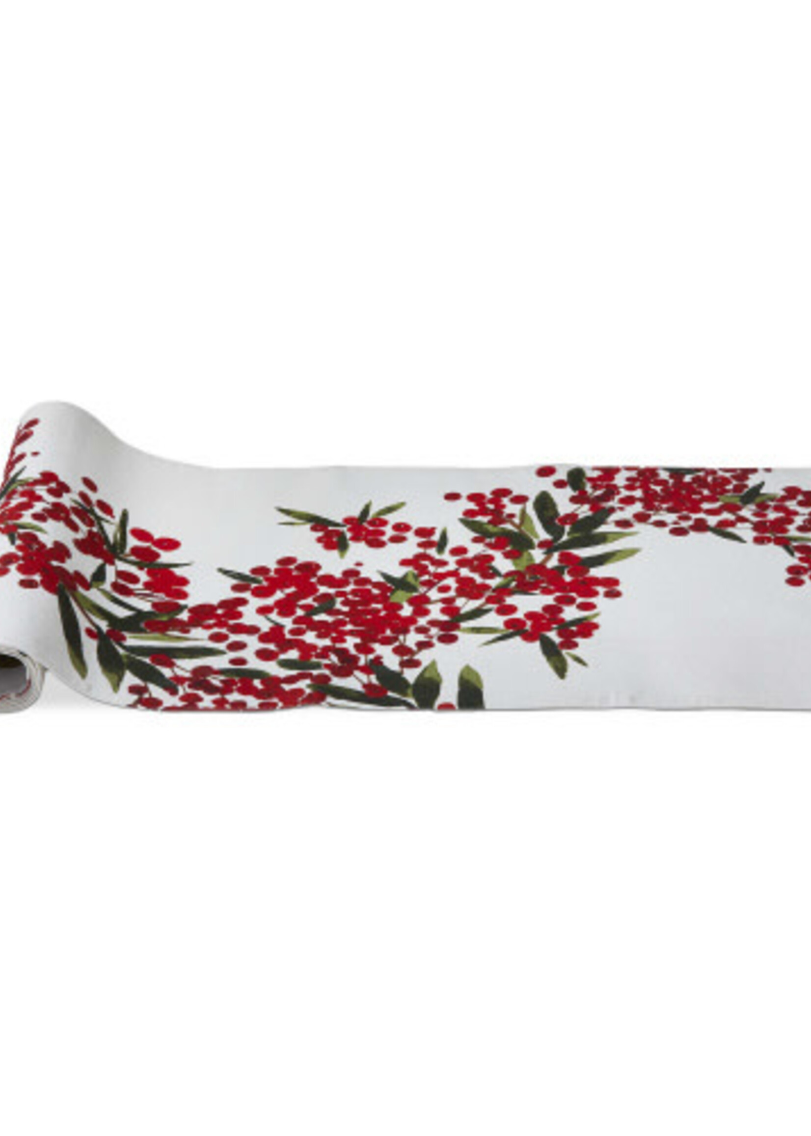 Tag *White Table Runner w/Red Berries-Design