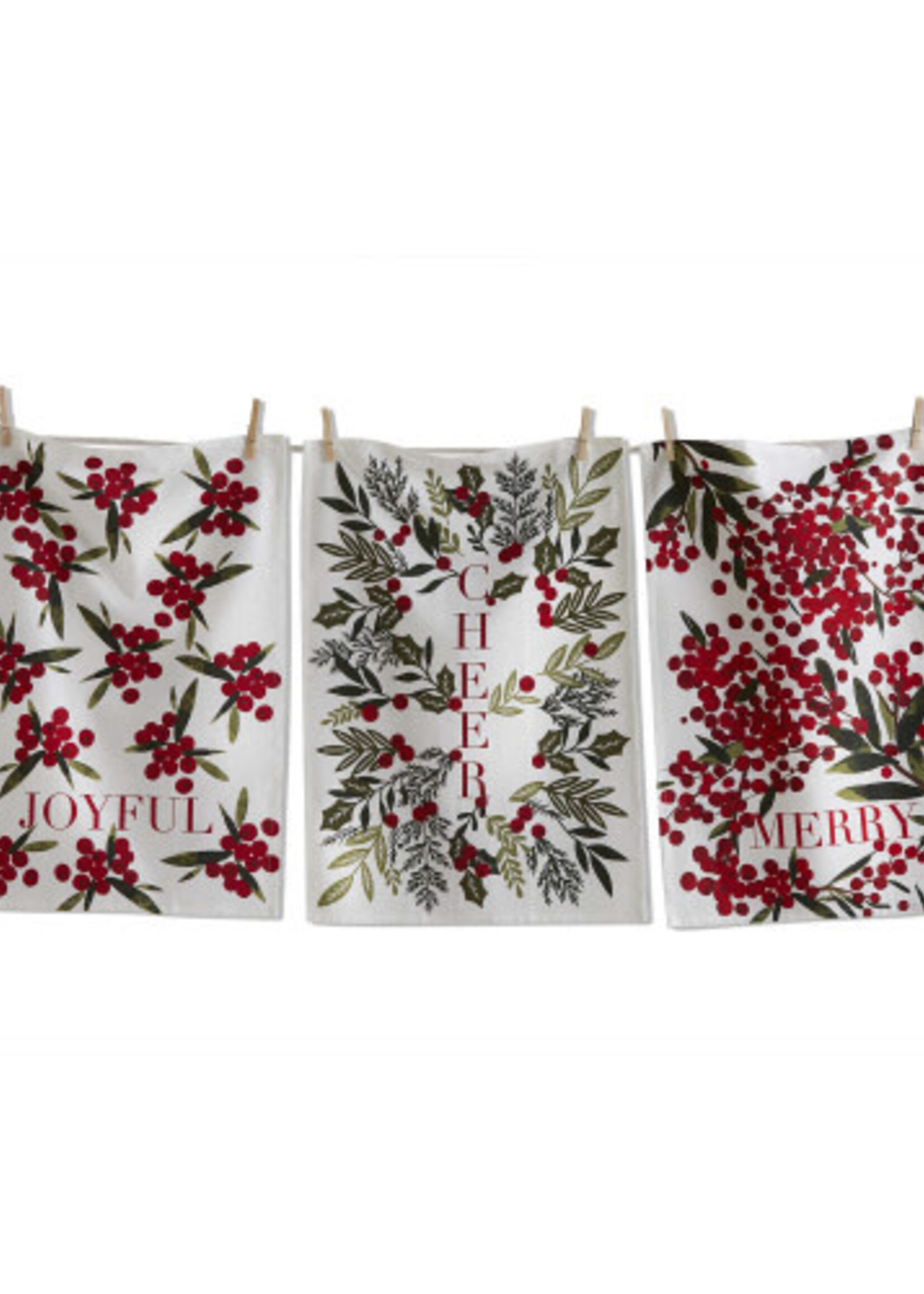 Tag *Asstd Botanical Christmas Tea Towels-Design