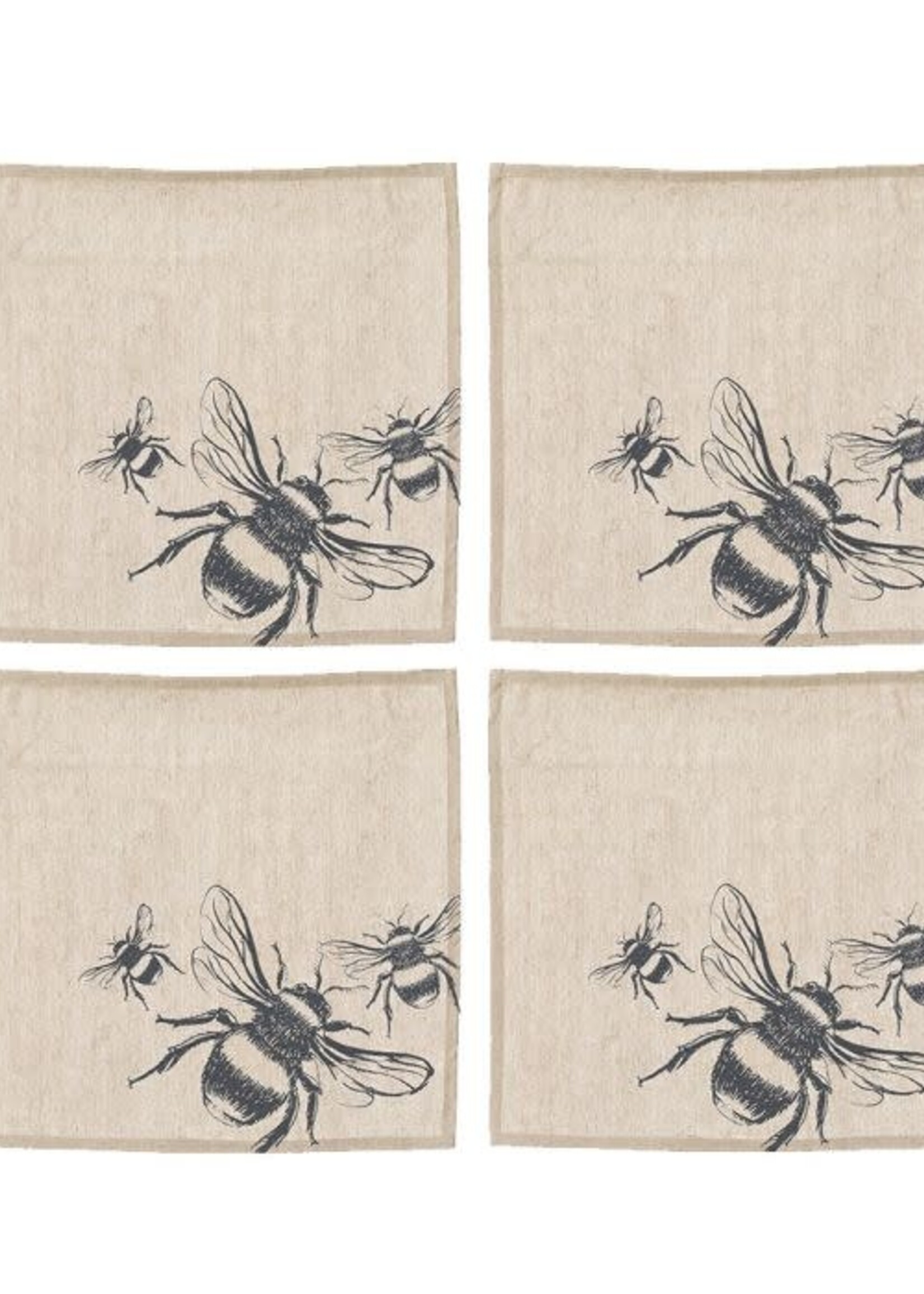 Selbrae House *s/4 Bee Linen Coasters-Design