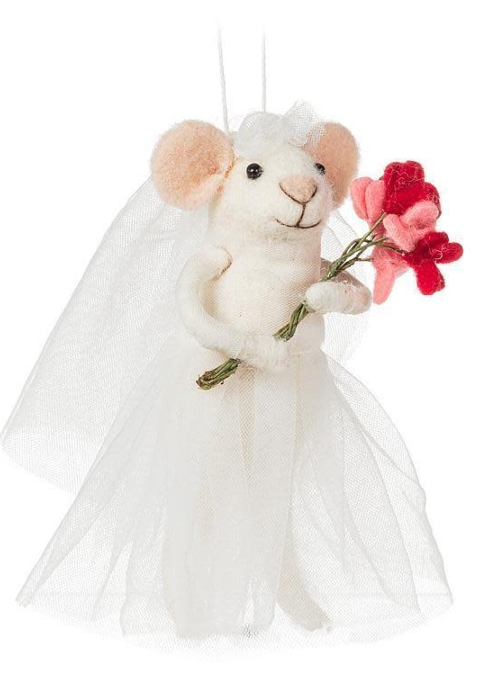 Abbott *Mouse Bride Ornament w/Bouquet-Abbott