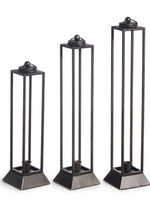 Raz *St 3 Black Lantern Candle Holders-Design