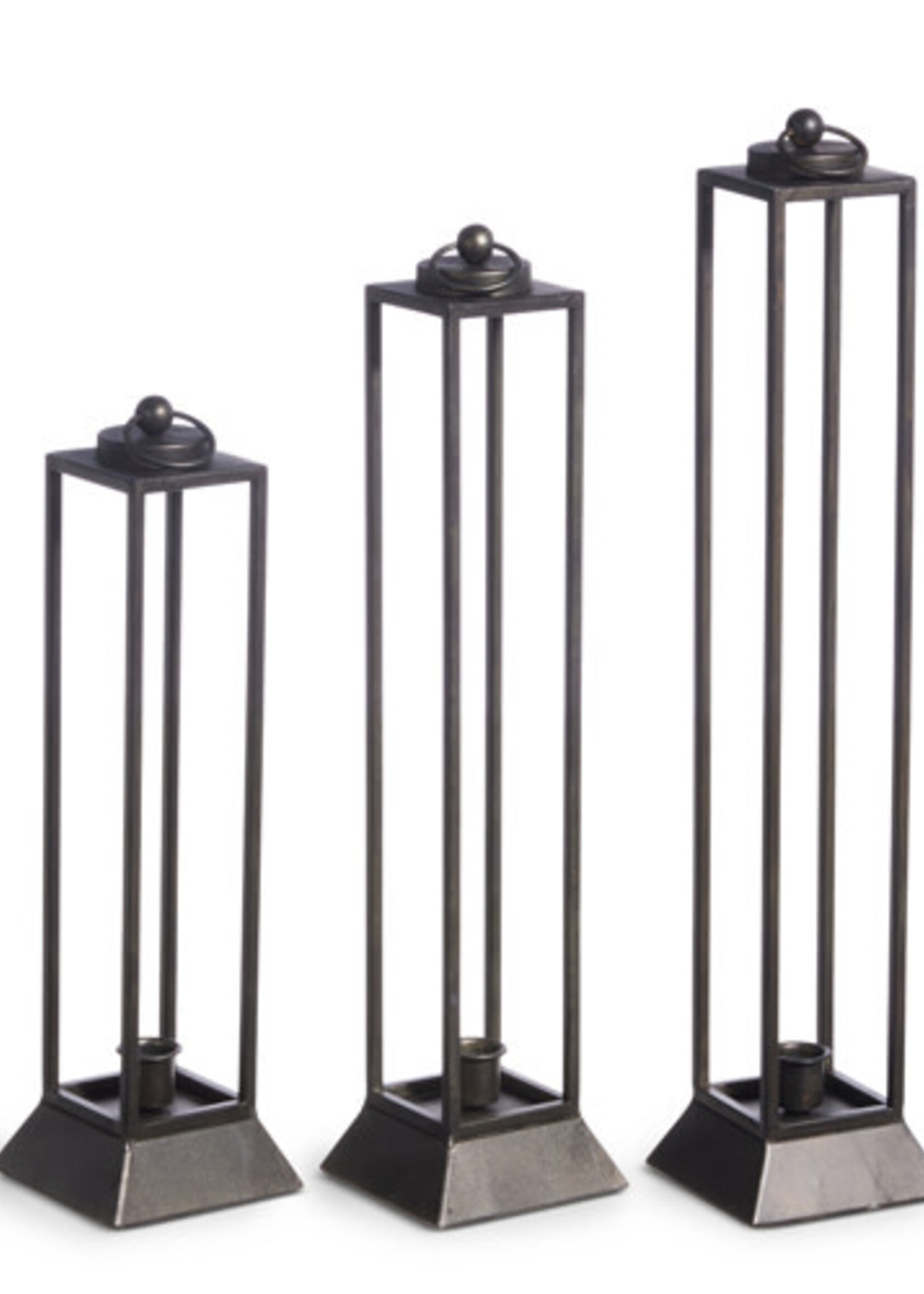 Raz *St 3 Black Lantern Candle Holders-Design